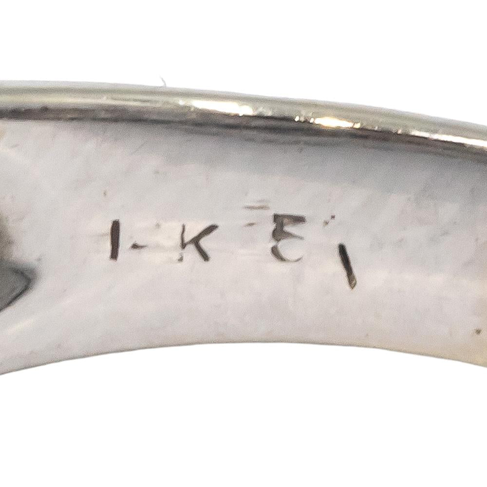 14k White Gold 0.50CT Diamond Four Row Band Ring Size 6.5