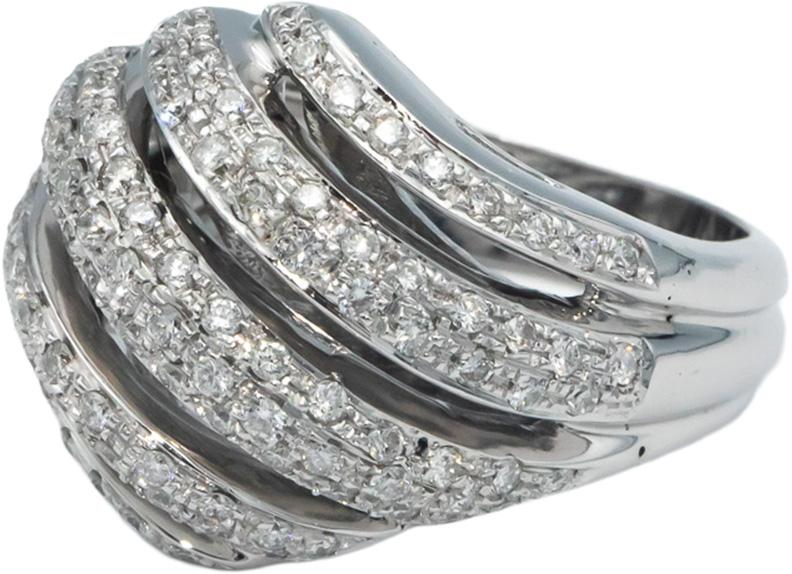 18k White Gold 1.0CT Round Cut Diamond Cluster Ring Size 6.75