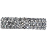 10k White Gold Round Diamond Three Row Band Ring 1.0CT Size 7