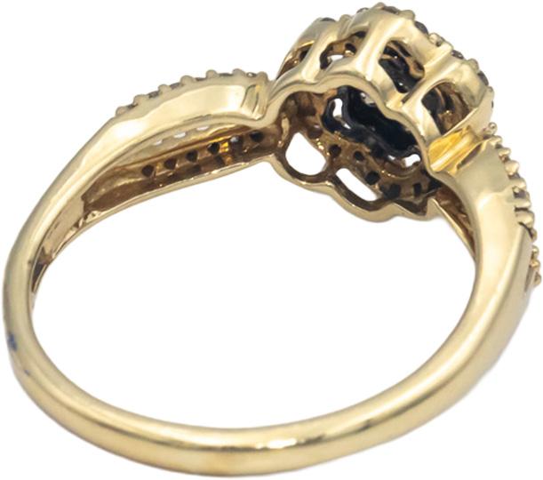 14k Yellow Gold 0.30CT White and Brown Diamond Flower Ring Size 7