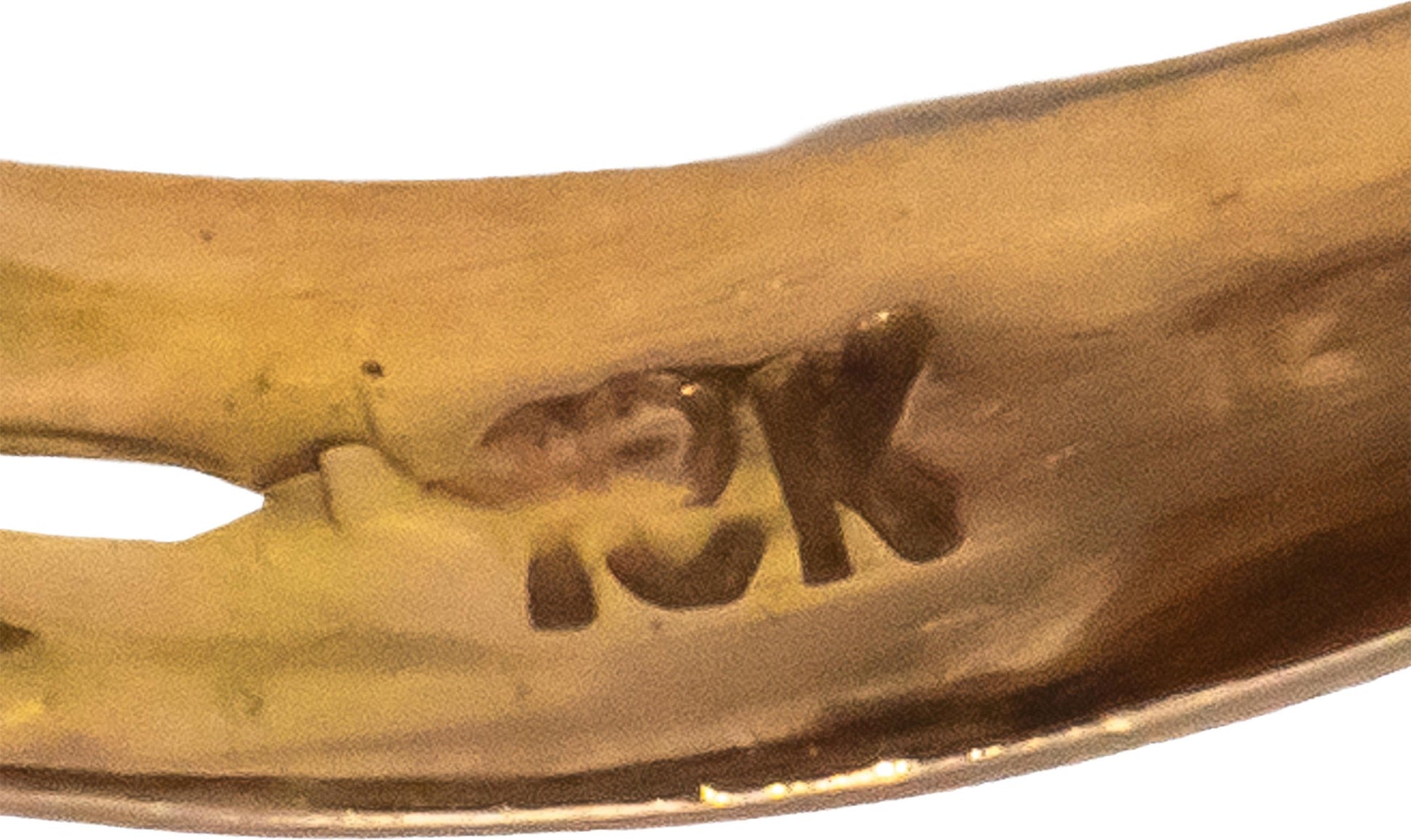 Vintage Retro 18k Gold & Platinum 0.06CT VS Diamond Dome Ribbon Ring Size 5.25