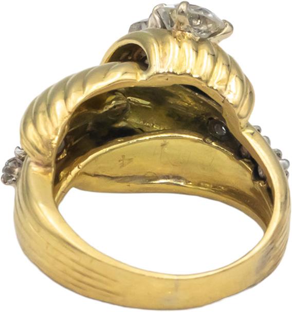 HAMMERMAN BROTHERS Vintage 18k Gold 1.50CT Old Euro Diamond Ring w/ 0.65 Center