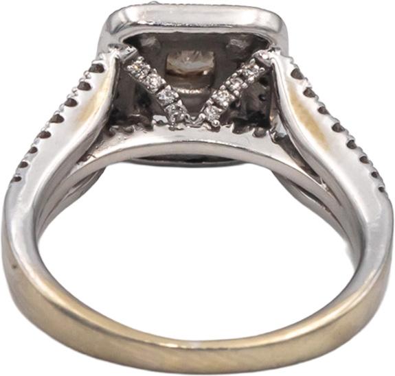 14k White Gold Diamond Engagement Ring 0.90CT w/ 0.40CT Center Size 6