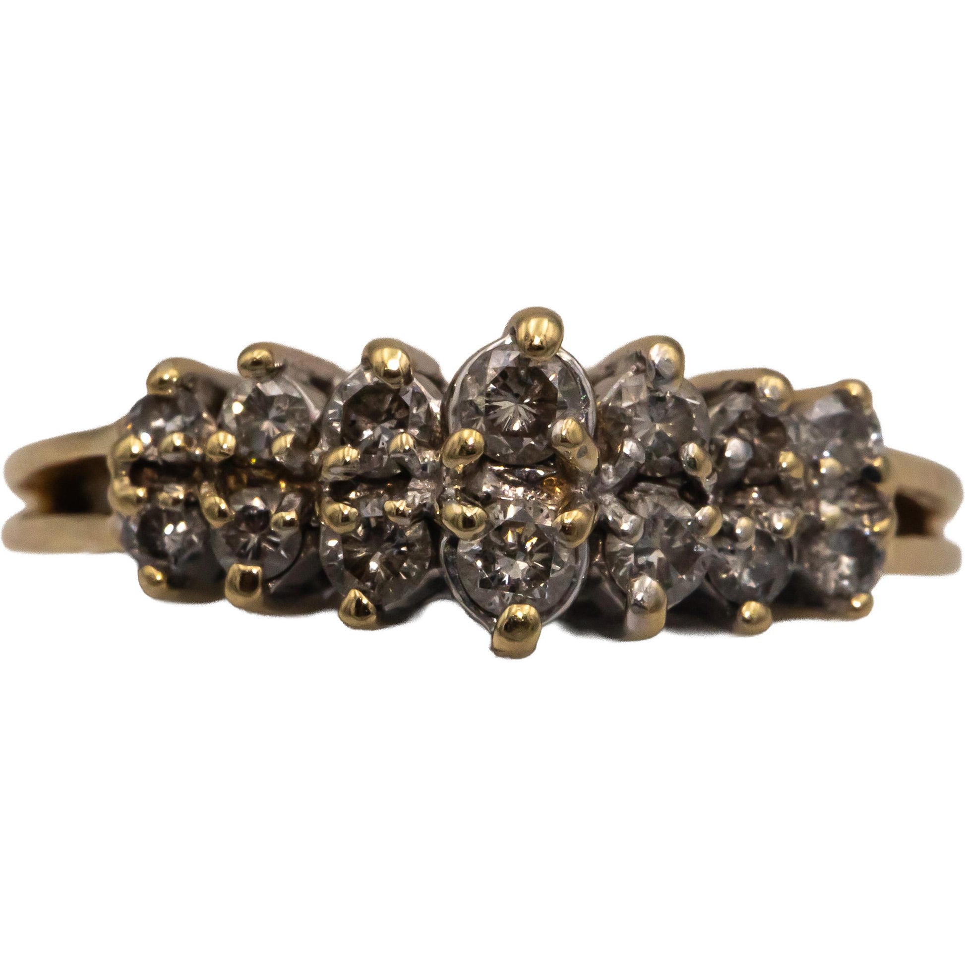 14k Yellow Gold Jewelry 0.35CT Round Cut Diamond Ring Size 4.5