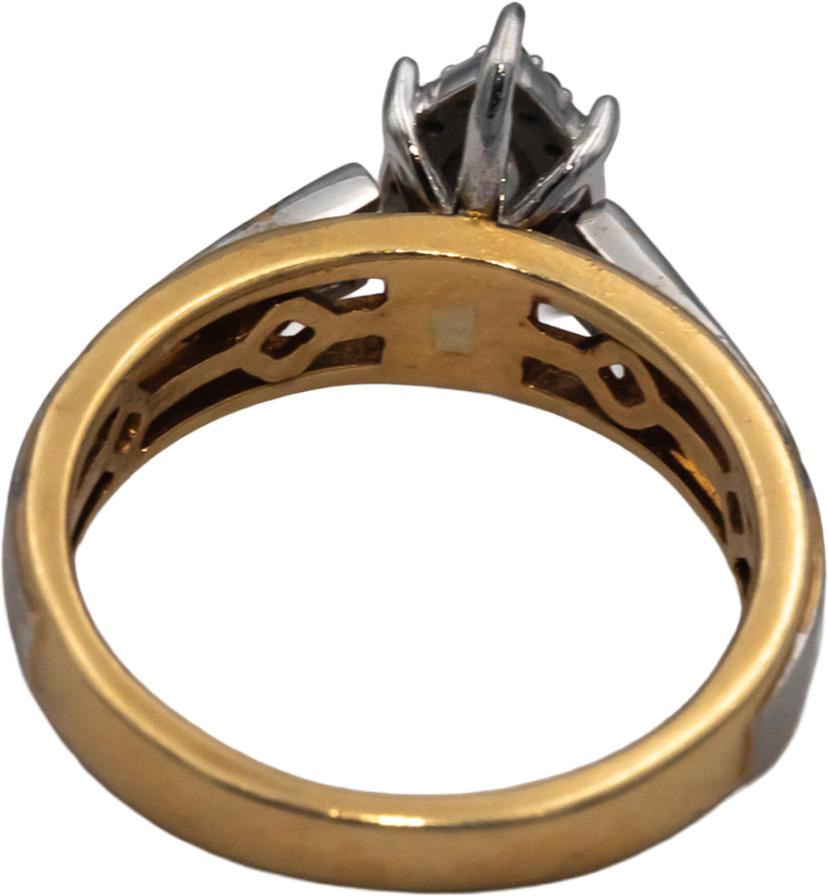 14k Yellow and White Gold Jewelry Diamond Ring 0.35CT Size 4.5