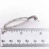 10k White Gold Round Diamond Oval Hoop Dangle Stud Earrings 1.30CT