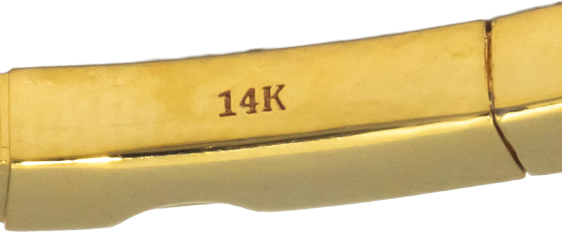 14k Yellow Gold 1.70CT Round Cut Lab Grown Diamond Semi-Flexible Bangle Bracelet