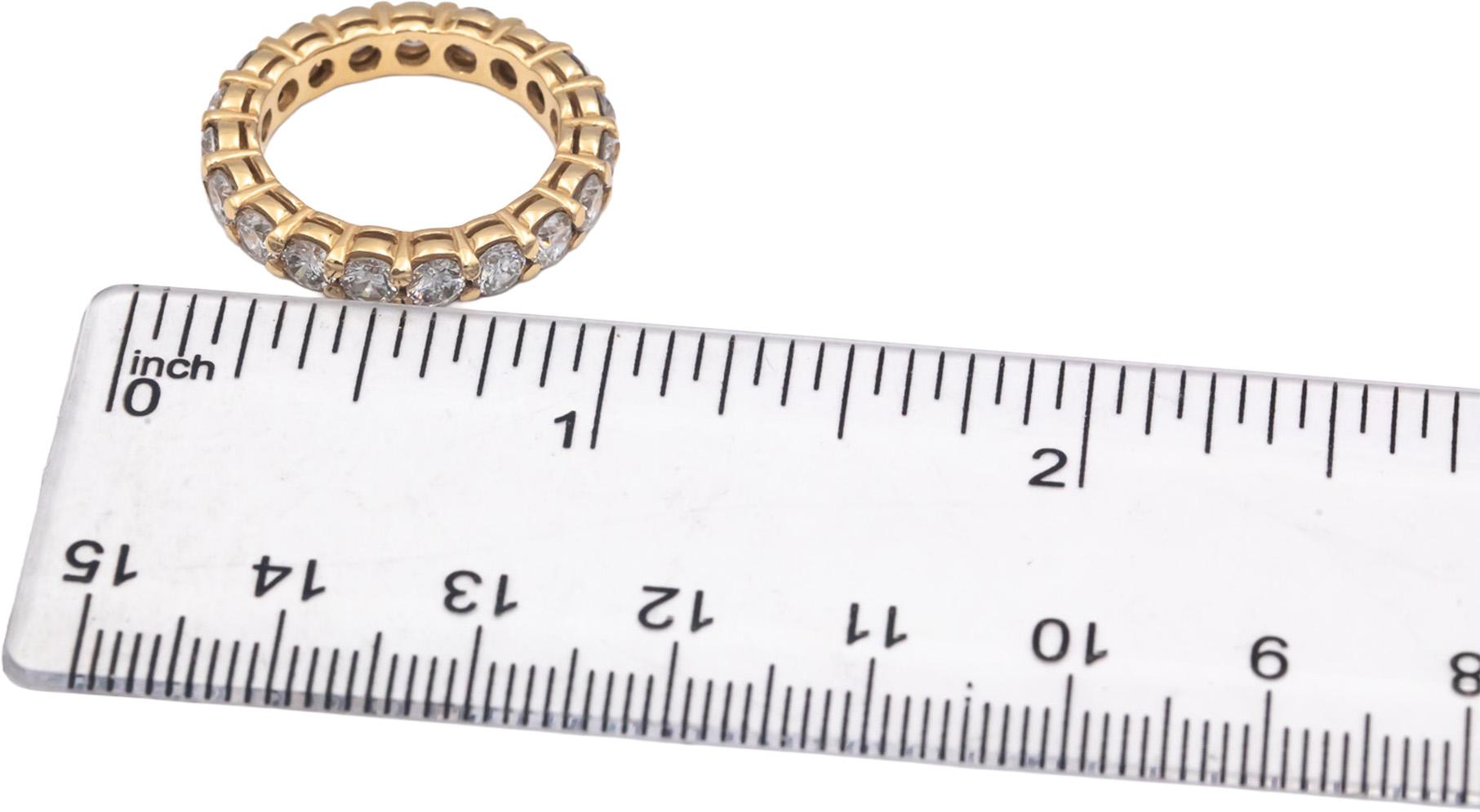 14k Yellow Gold Round Cut Diamond Eternity Band Ring 2.73CT Size 5.25