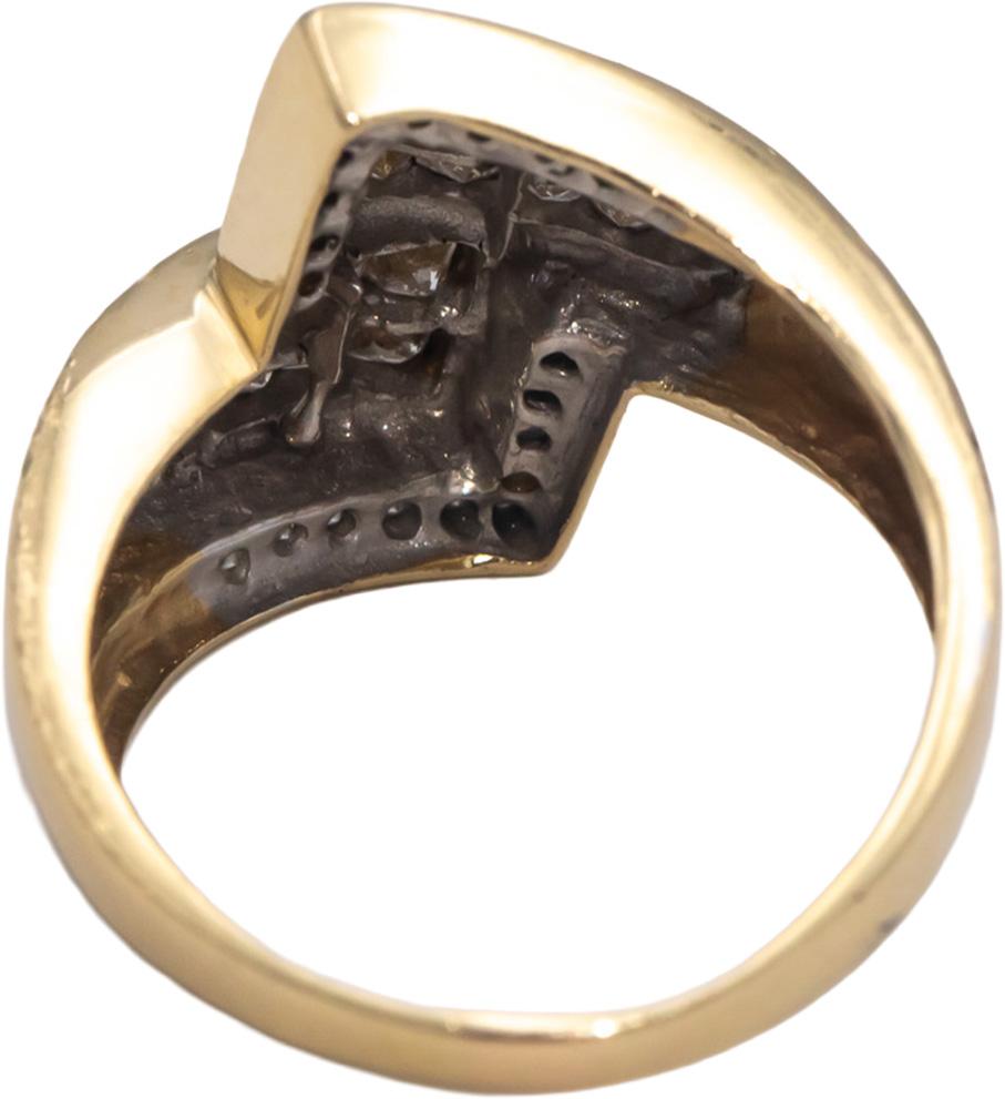 14k Yellow Gold VS Princess and Round Diamond Bypass Ring 1.0CT Size 8