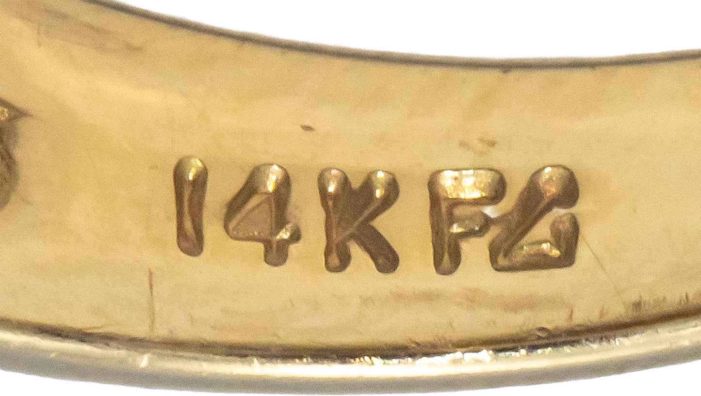 14k Yellow Gold Jewelry 0.22CT VS Round Cut Diamond Band Ring Size 6