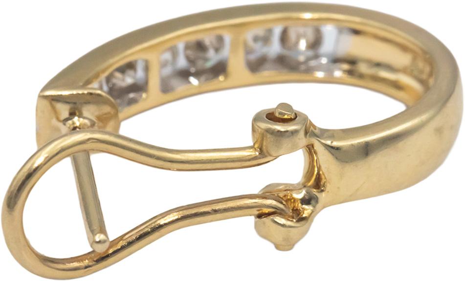 14k Yellow Gold 0.50CT VS Round Cut Diamond Hoop Curved Earrings