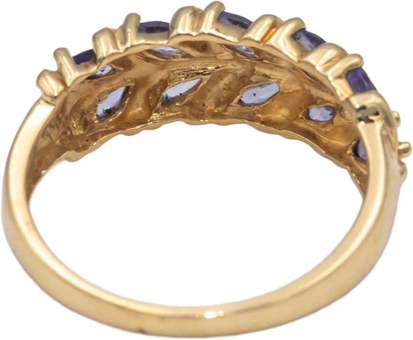 10k Yellow Gold 0.75CT Marquise Cut Tanzanite Band Ring Size 8.75