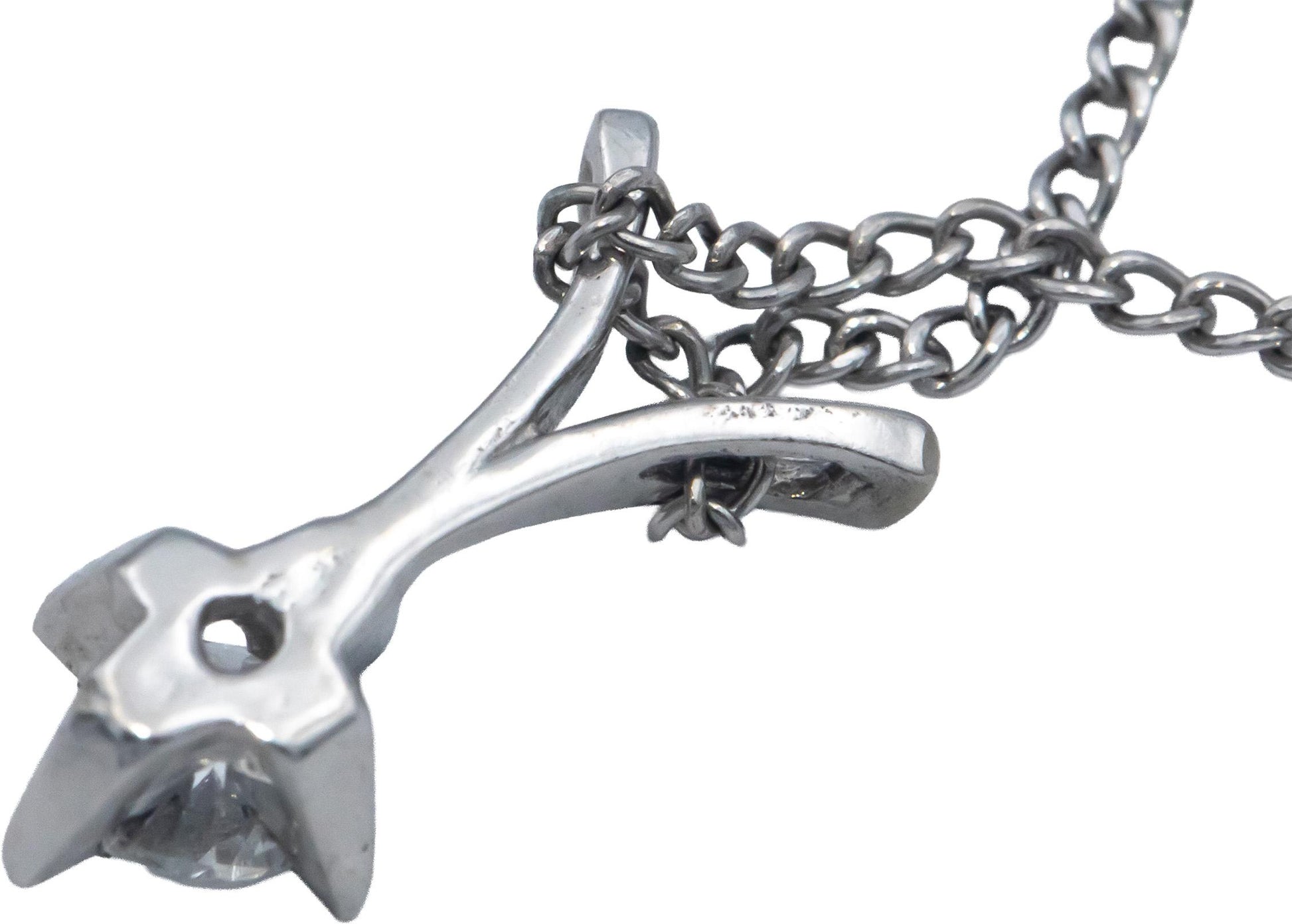 14k White Gold Jewelry 0.20CT Round Cut Diamond Solitaire Pendant Necklace Chain