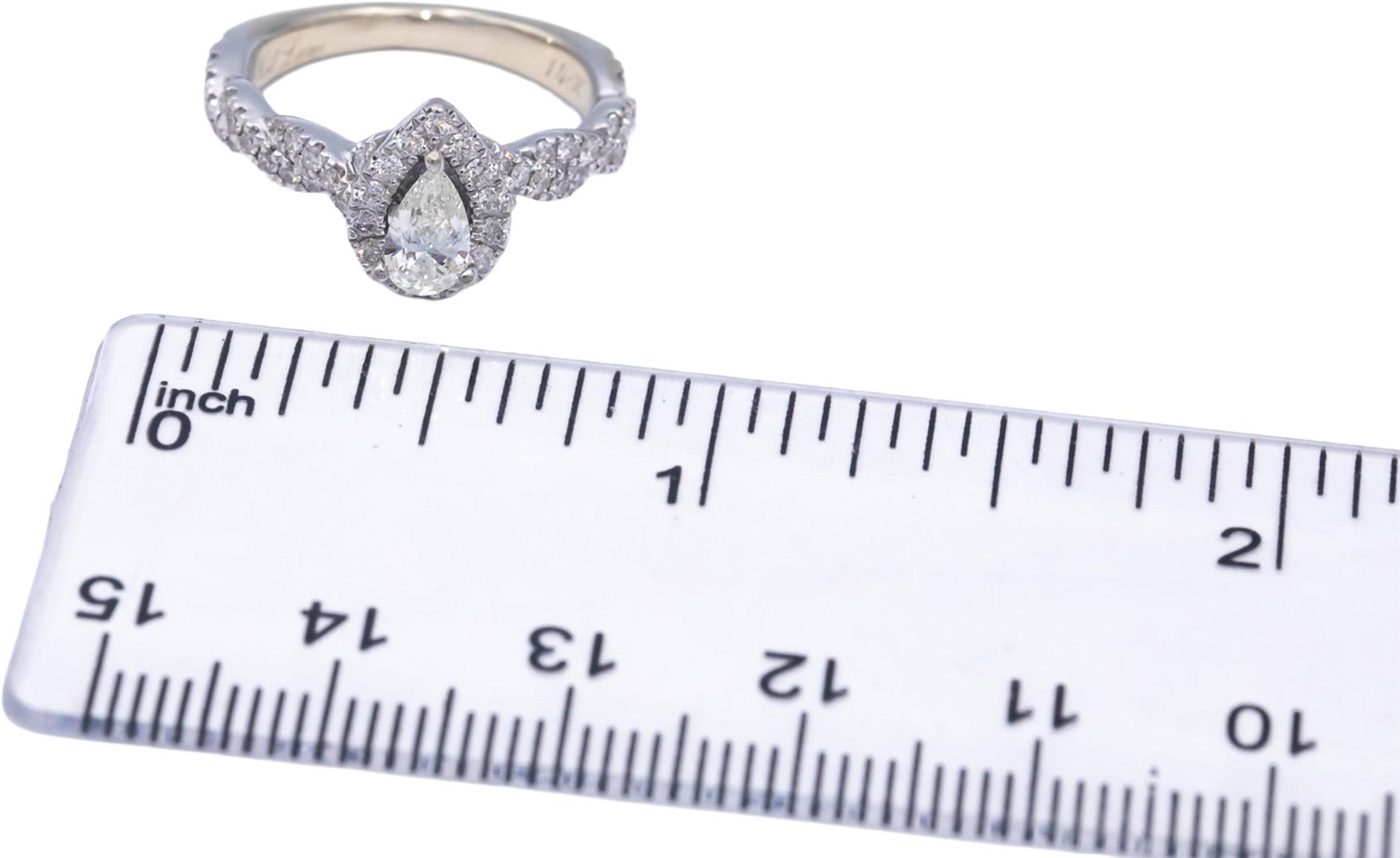 NEIL LANE 14k White Gold 1.0CT Diamond Engagement Ring w/ 0.36CT Center Size 5
