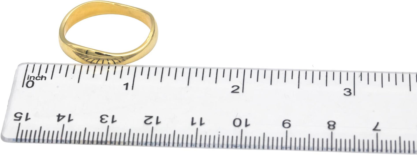 CARTIER 18k Yellow Gold Jewelry Wavy Band Ring Size 11.5