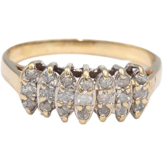 Diamond Round Cut 10k Yellow Gold Cocktail Ring 0.50CT Size 9.5