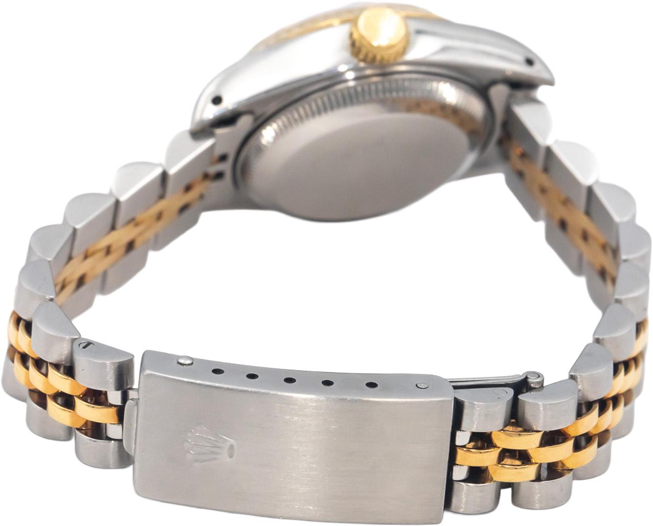 ROLEX Stainless Steel & 18k Gold 69163 Lady-Datejust Custom Diamond Dial Watch
