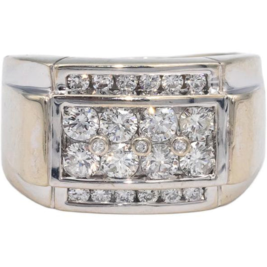 14k White Gold Round Cut VS Diamond Men's Ring 1.50CT Size 11.25