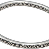 18k White Gold Round Diamond Pave Two-Row Hoop Earrings 1.78CT