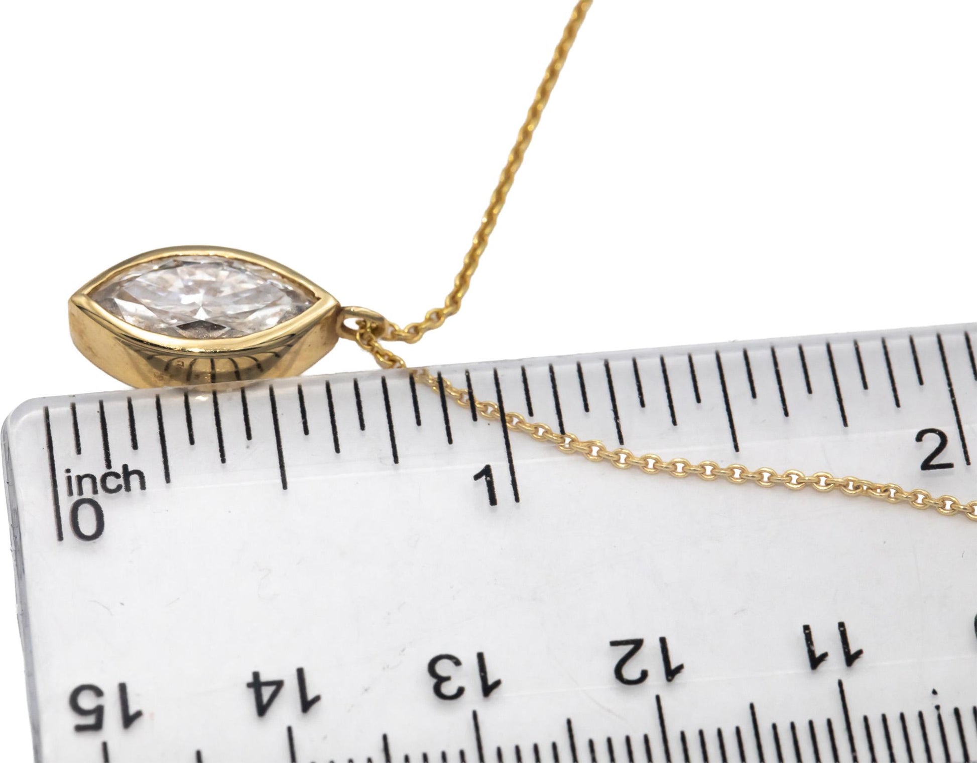 IGI Certified 14k Gold VS1/E Marquise Lab-Grown Diamond Pendant Necklace 2.09CT