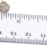 14k Yellow Gold Round VS Diamond Cluster Flower Stud Earrings 1.23CT