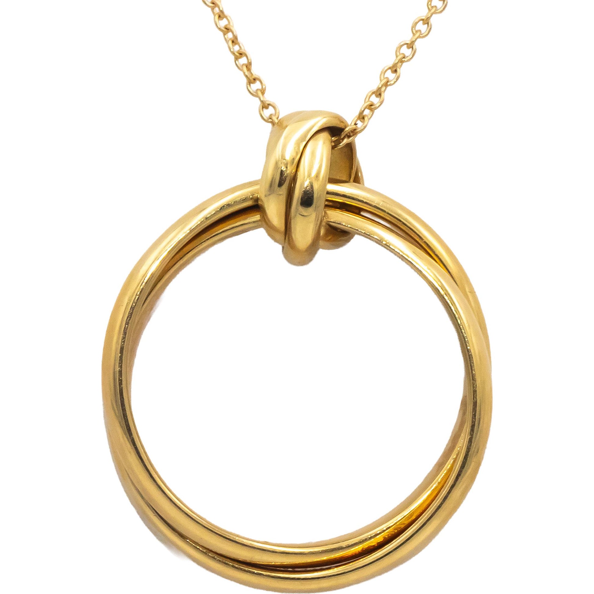 TIFFANY & CO 18k Gold Paloma Picasso Melody Circle Pendant Necklace $3299 Retail
