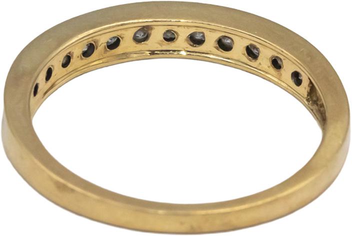 10k Yellow Gold Round Channel Set Diamond Band Ring 0.25CT Size 7.25