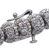 14k White Gold Round Lab-Grown VS Diamond Pave Formal Necklace 10.0CT