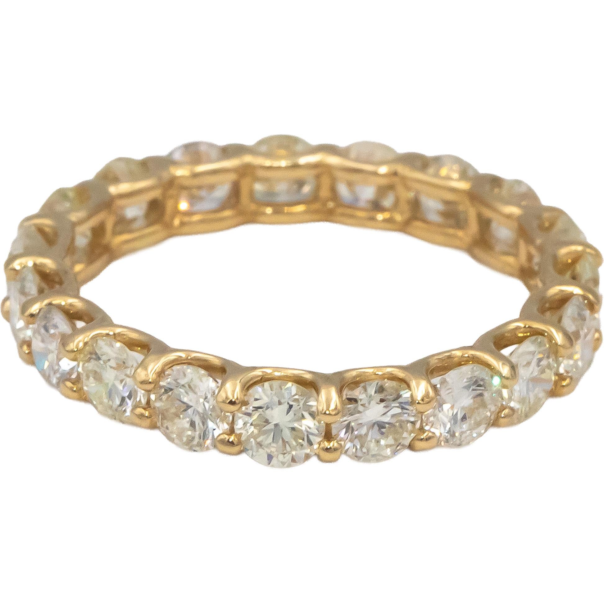 14k Yellow Gold VS Round Diamond Eternity Band Ring 2.94CT Size 7.25