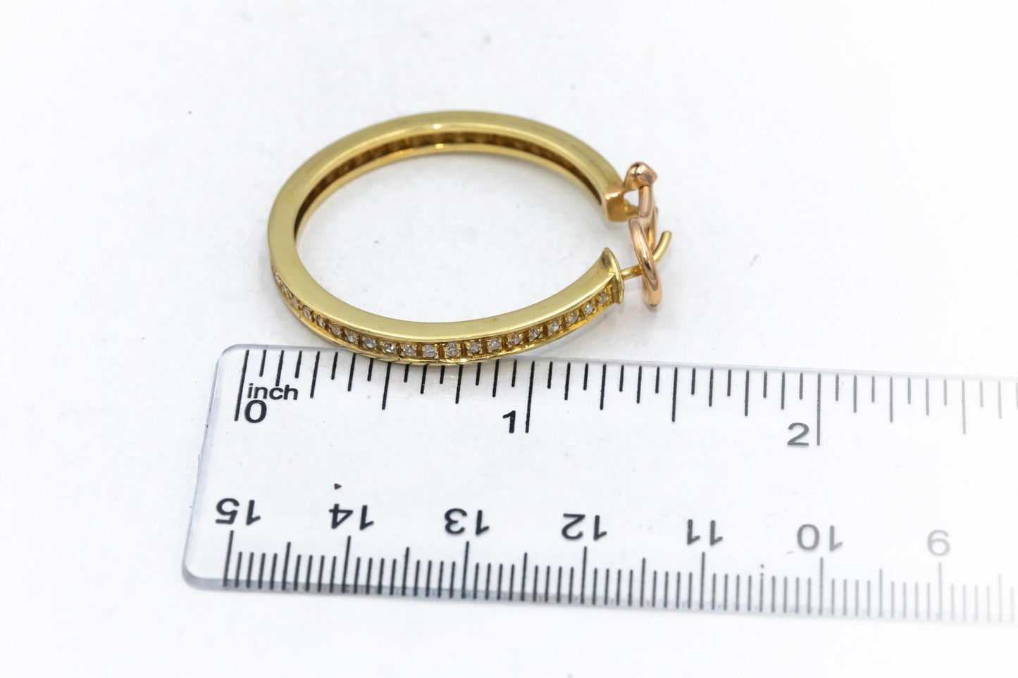 18k Yellow Gold VS Round Diamond Hoop Earrings 1.50CT