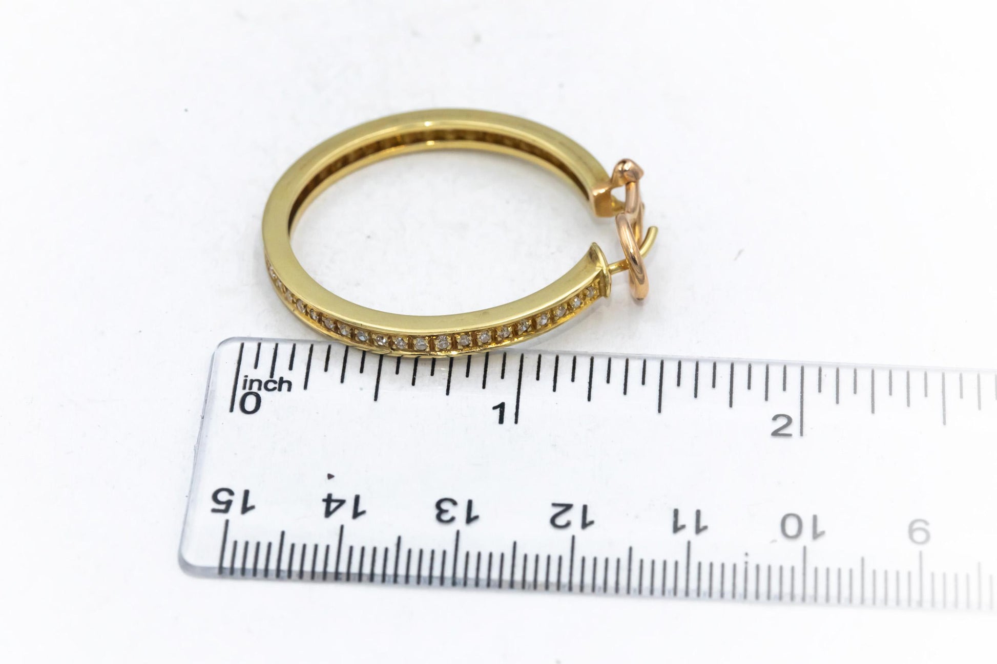 18k Yellow Gold VS Round Diamond Hoop Earrings 1.50CT