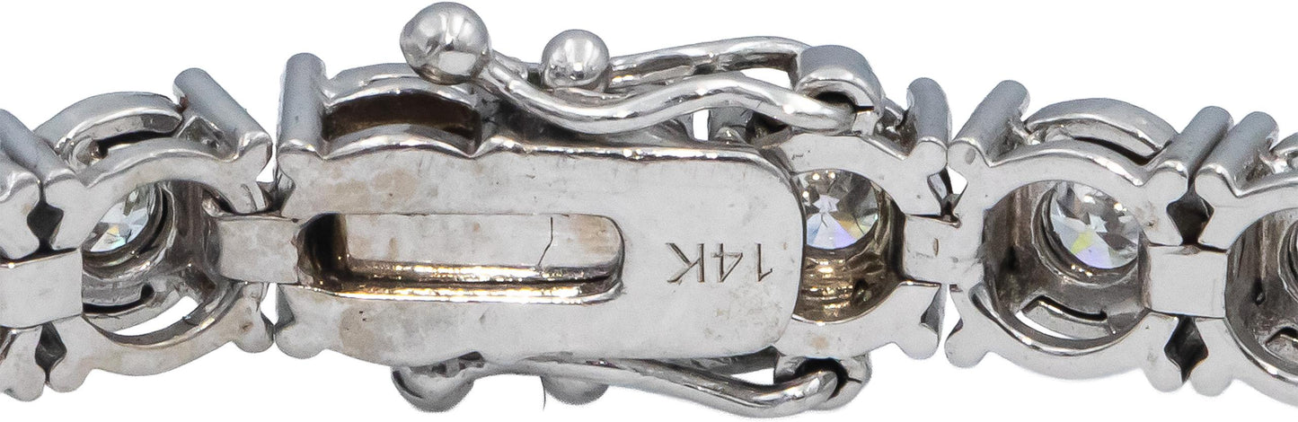 14k White Gold Jewelry Round Diamond Tennis Bracelet 3.67CT