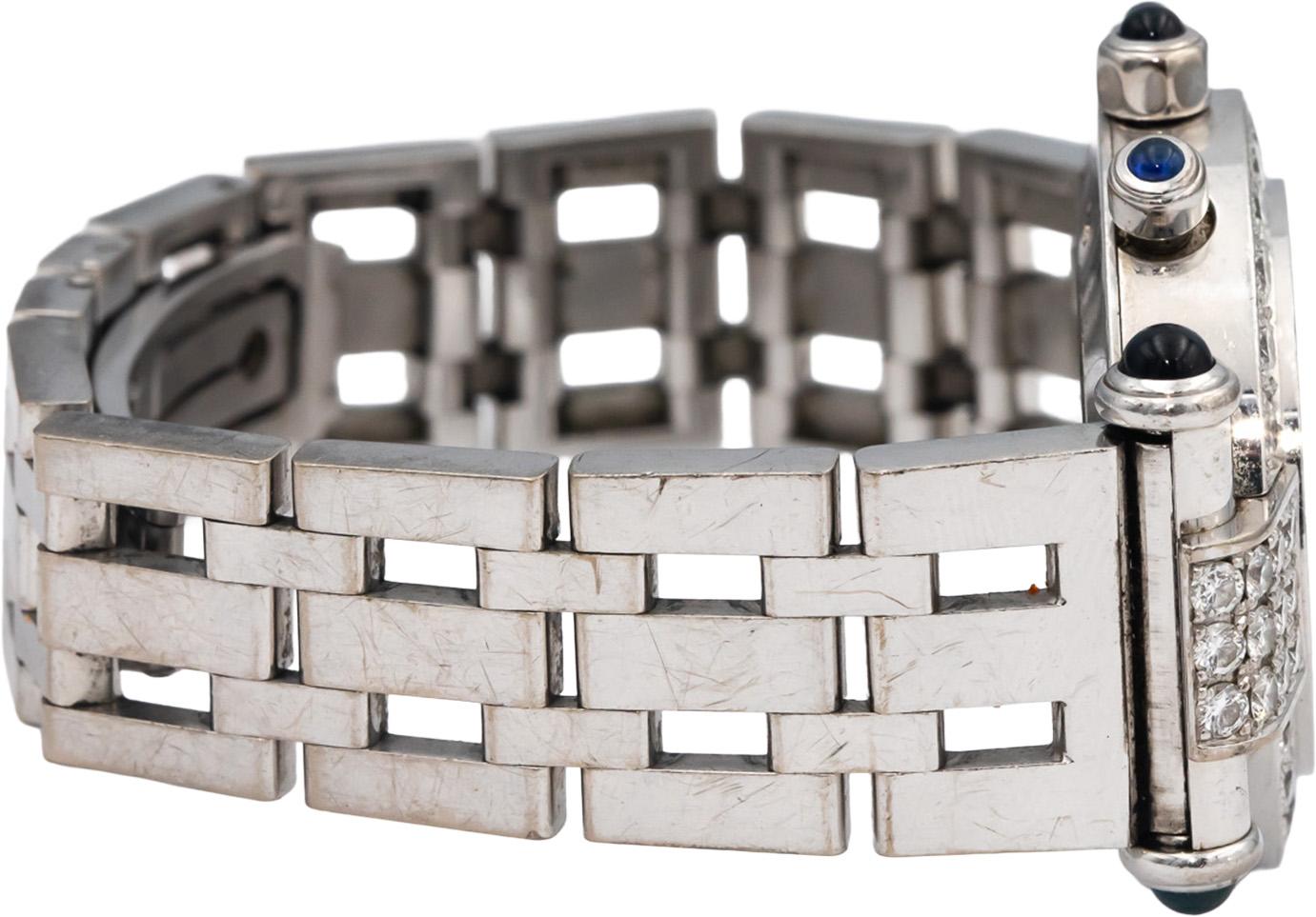 CHOPARD 18k Gold Imperiale Diamond Sapphire Chronograph Quartz Watch 3.25CT