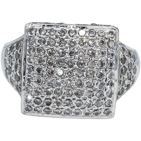 14k White Gold Round Diamond Cluster Cocktail Ring 0.55CT Size 6