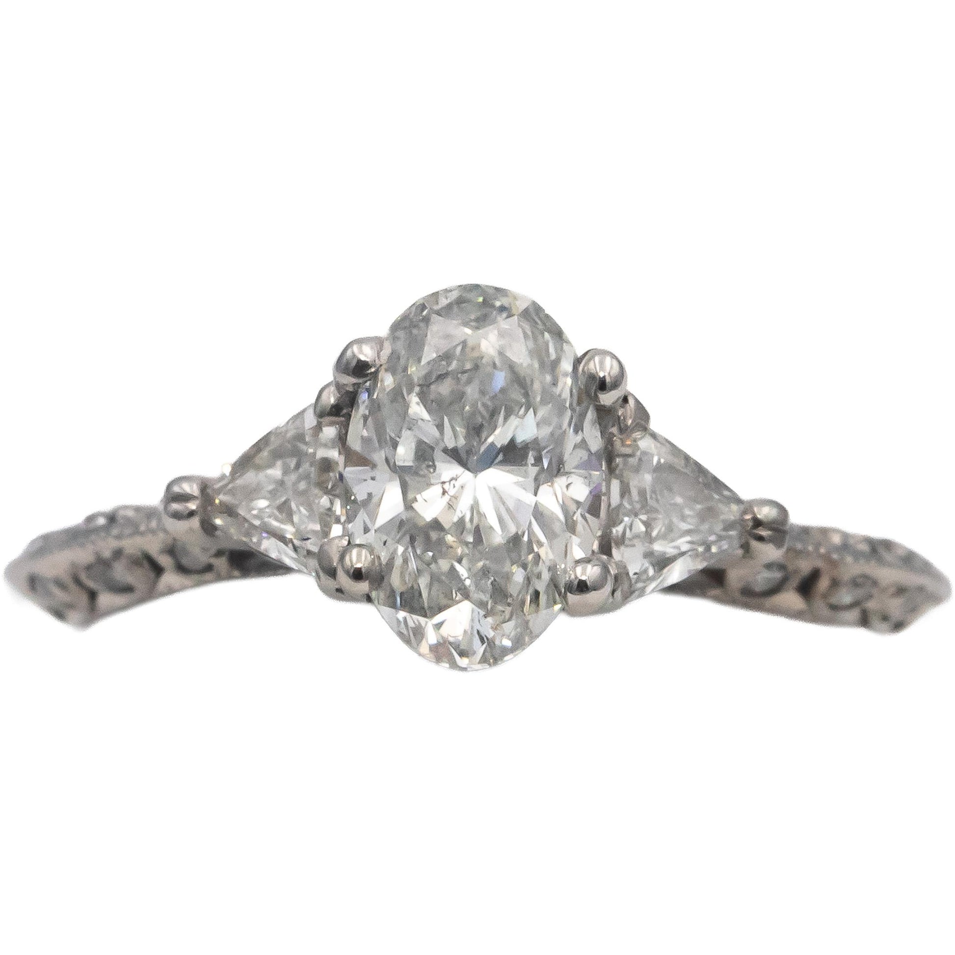 TACORI Platinum Diamond Engagement Wedding Ring 1.40CT w/ 1.05CT Center Size 6.5