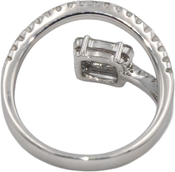 18k White Gold VS Baguette & Round Diamond Abstract Ring 0.60CT Size 7
