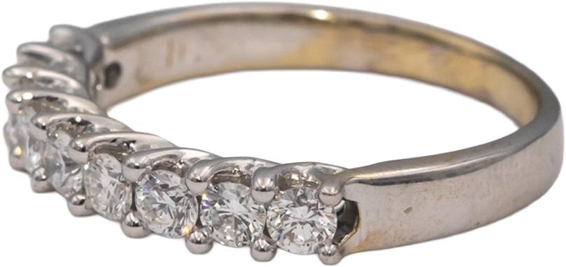 ODELIA Designer 18k White Gold Round Diamond Band Ring 0.75CT Size 7.5