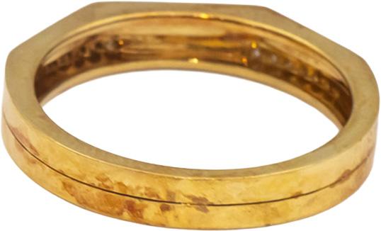 18k Yellow Gold VS Round Diamond Double Band Ring 0.15CT Size 7