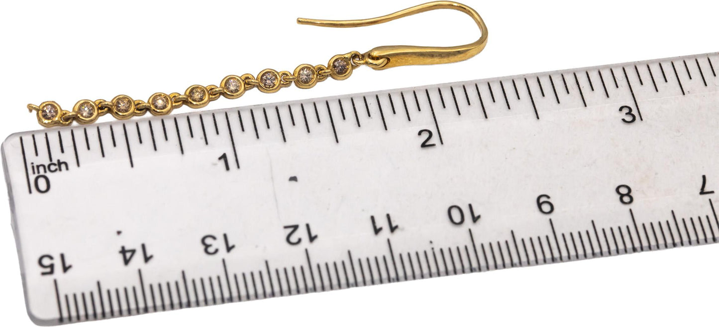 18k White Gold Round Diamond Drop Dangle Earrings 0.50CTW