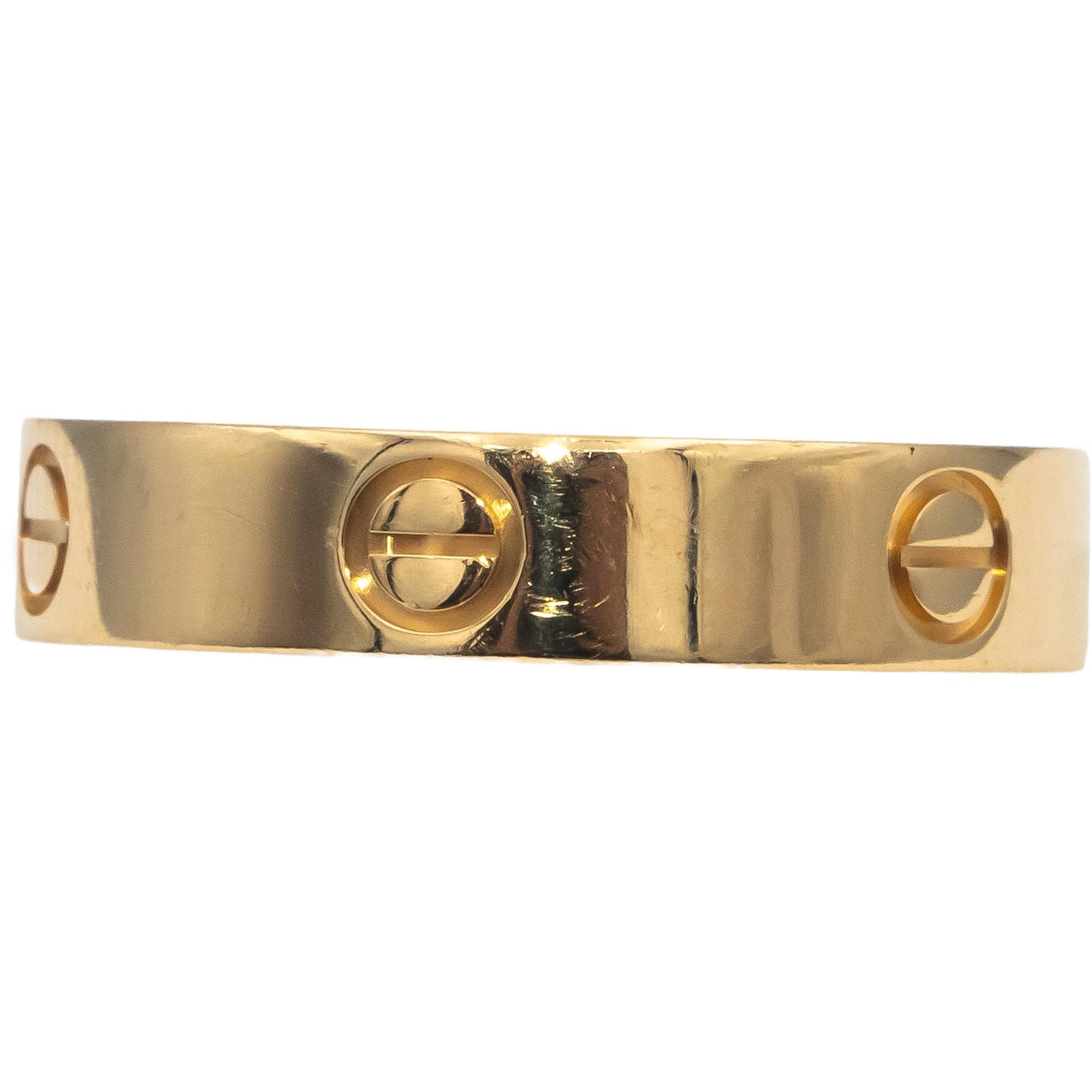 CARTIER 18k Gold Love Collection Screw Motif 5.2mm Ring Size 68 $2160 Retail