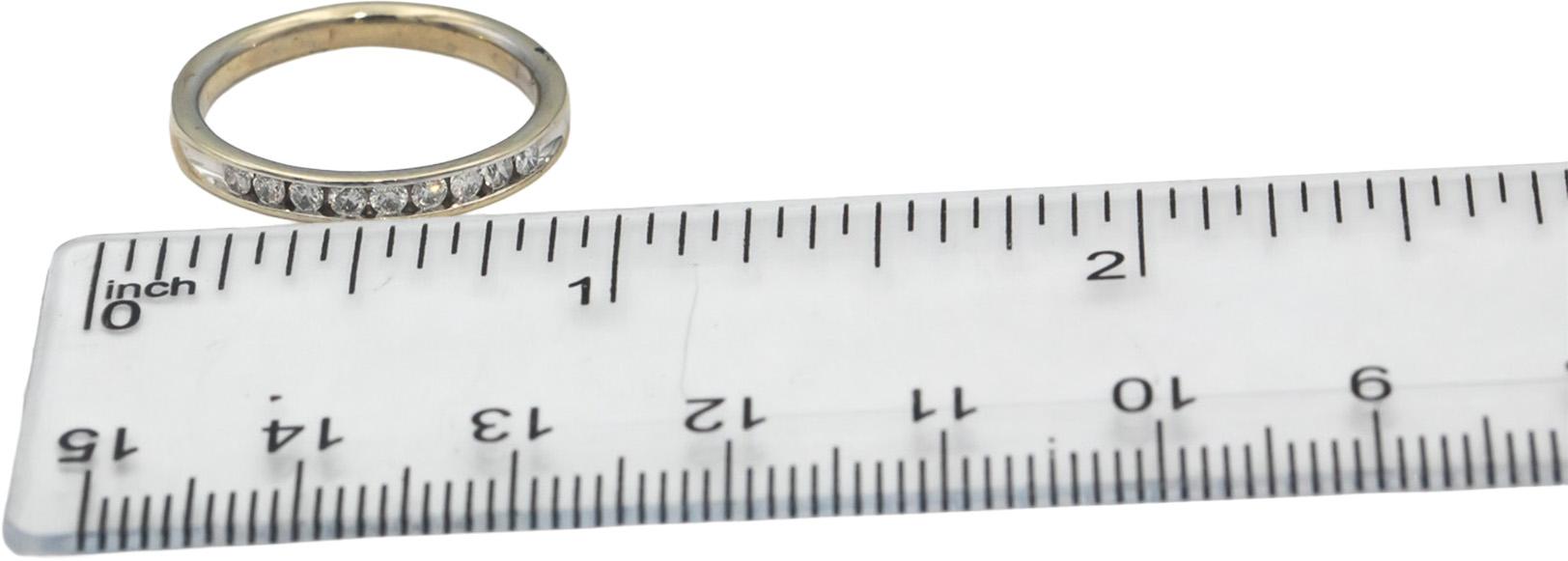 14k White Gold Round Channel Set Diamond Band Ring 0.20CT Size 6