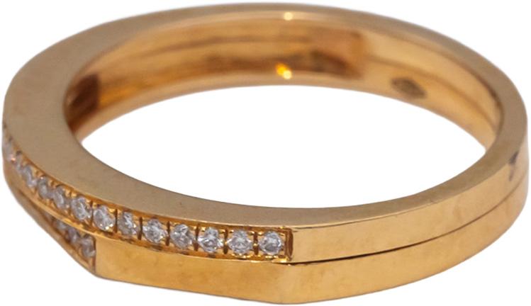 18k Yellow Gold 0.15CT VS Round Diamond Double Row Band Ring 0.15CT Size 7