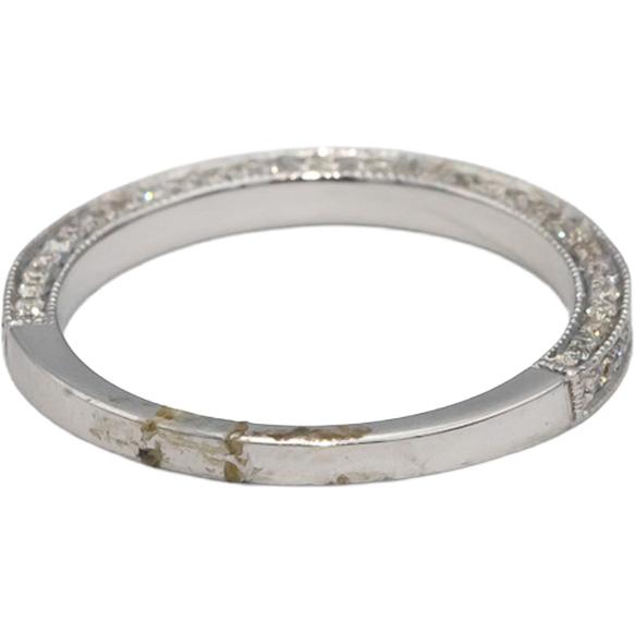 18k White Gold Round Diamond Band Ring 0.40CT Size 6.5