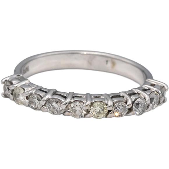 14k White Gold Round Diamond Band Ring 0.50 CT Size 6