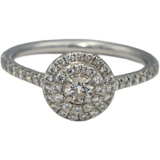 TIFFANY & CO. Platinum Diamond Soleste Double Halo Ring 1.0CT w/ .25CT Center