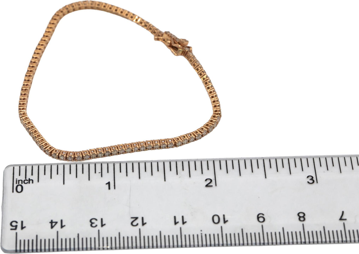 14k Rose Gold Round Diamond Tennis Bracelet 1.71CT