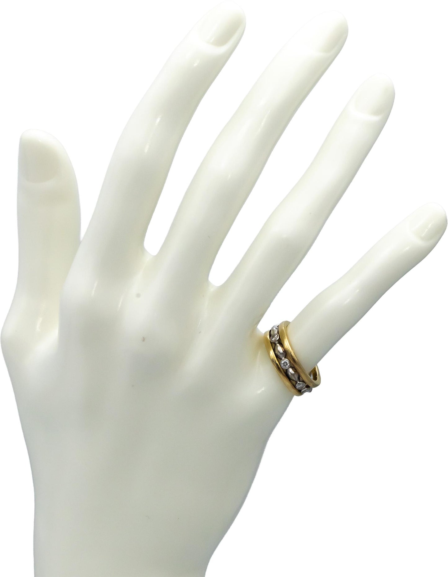 Vintage Antique 14k Yellow & White Gold VS Diamond Eternity Ring 0.32CT Size 5