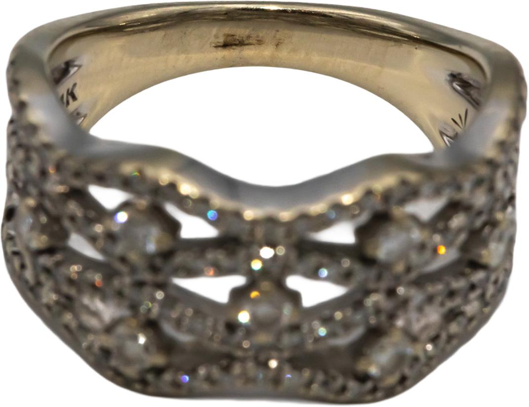 14k White Gold Round Diamond Cocktail Ring 0.50CT Size 6