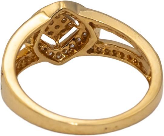 18k Yellow Gold VS Round Diamond Cluster Cocktail Ring 0.29CT Size 6.25
