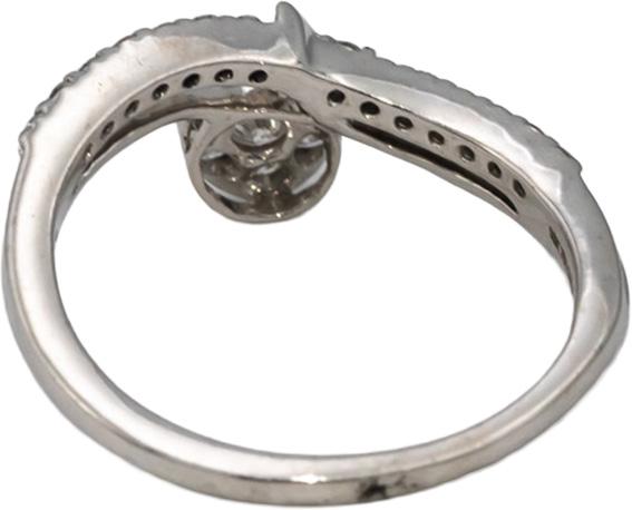 18k White Gold VS Round Diamond Cluster Ring 0.31CT Size 6